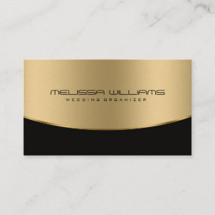 Modern Geometric Black & Shiny Gold Design Business Card