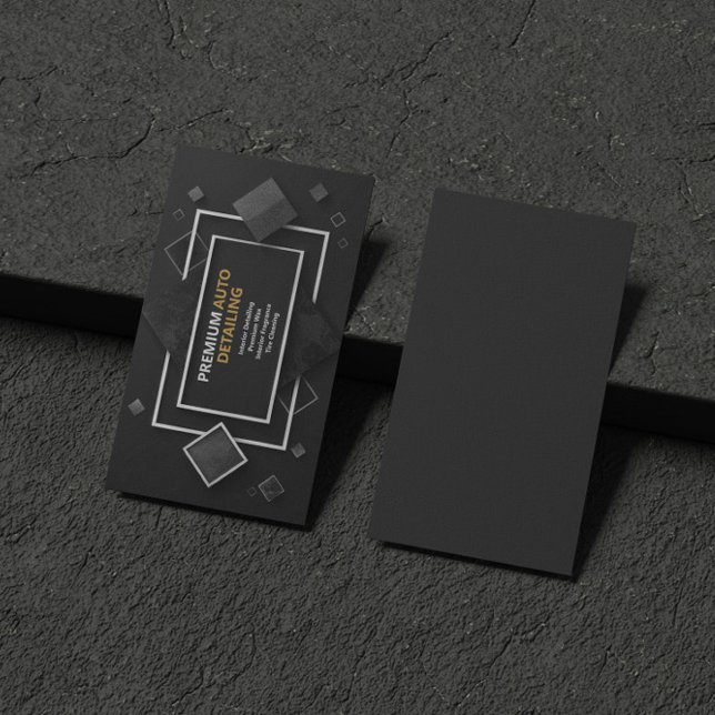 Modern Geometric Black & Silver Business Card (Creator Uploaded)