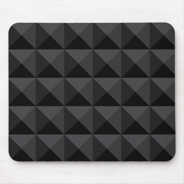 Modern Geometric Black Square Pattern Mouse Pad (Front)