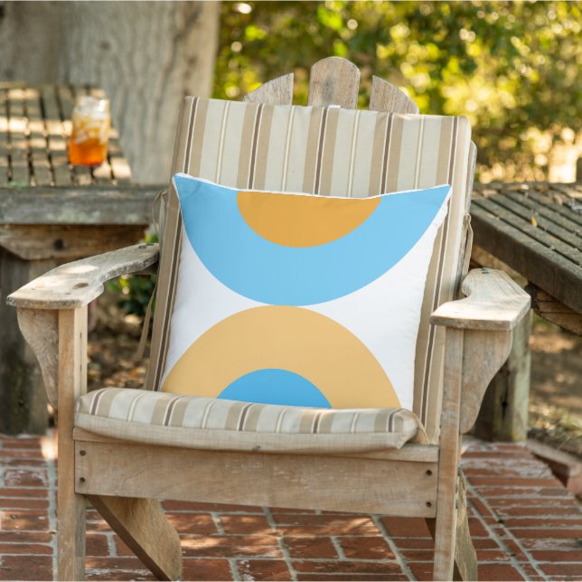 Modern Geometric Blue and Yellow   Cushion (Chair)