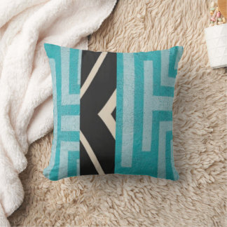 Modern Geometric (blue + black) 2-sided Cushion