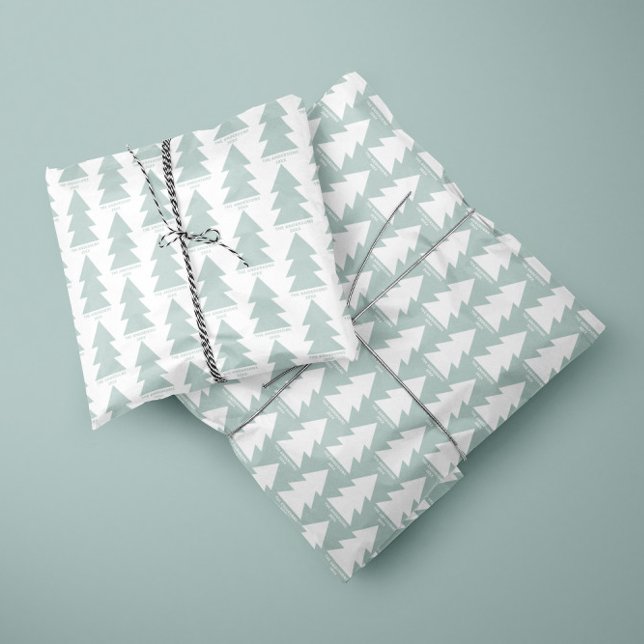Modern geometric blue Christmas tree graphic Wrapping Paper (Creator Uploaded)