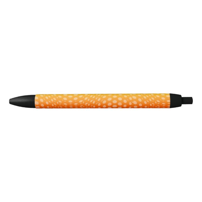 Modern Geometric Blue Dot Pattern  Black Ink Pen (Front)
