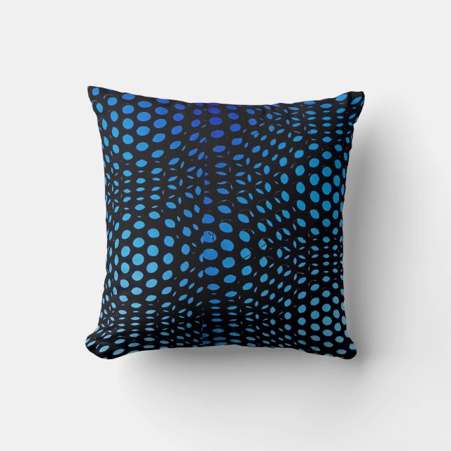 Modern Geometric Blue Dot Pattern  Cushion (Front)