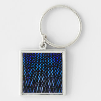 Modern Geometric Blue Dot Pattern Key Ring