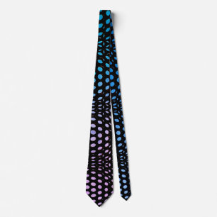 Modern Geometric Blue Dot Pattern Tie