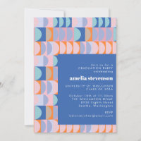 Modern Geometric Blue Lilac Graduation Party Photo