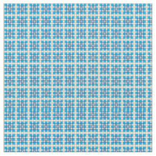 Modern geometric blue SEA squares pattern Fabric