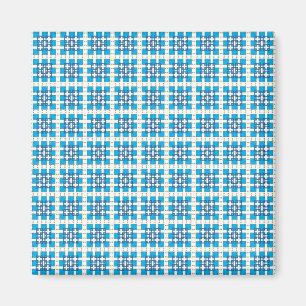 Modern geometric blue SEA squares pattern Magnet