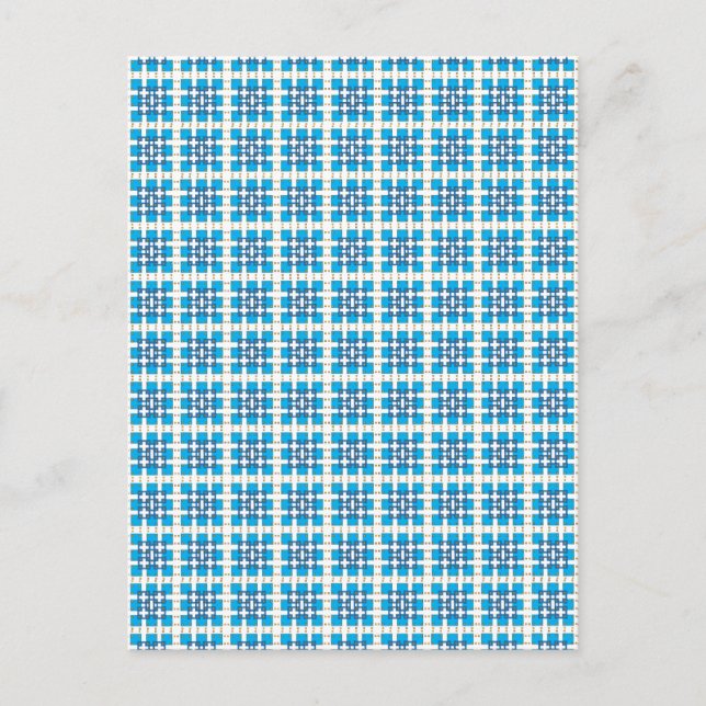 Modern geometric blue SEA squares pattern Postcard (Front)