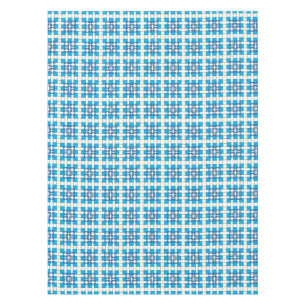Modern geometric blue SEA squares pattern Tablecloth