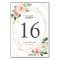 Modern Geometric Blush Floral Wedding Table Number