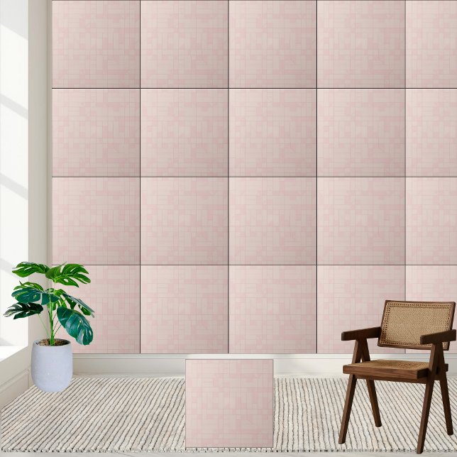 Modern Geometric Blush Pink Ceramic Tile  (Modern Geometric Blush Pink Ceramic Tile)