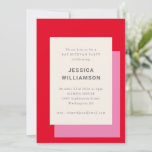 Modern Geometric Bold Pink Red Bat Mitzvah Party Invitation<br><div class="desc">Modern Geometric Bold Pink Red Stylish Bat Mitzvah Party Invitation</div>