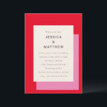 Modern Geometric Bold Pink Red Stylish Wedding Invitation<br><div class="desc">Modern Geometric Bold Pink Red Stylish Wedding Invitation</div>