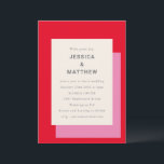Modern Geometric Bold Pink Red Stylish Wedding Invitation<br><div class="desc">Modern Geometric Bold Pink Red Stylish Wedding Invitation</div>