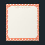 Modern Geometric Border Orange Personalised Name Notepad<br><div class="desc">Stay organised in style with this modern notepad featuring a bold geometric border in vibrant orange and personalised with your name. Perfect for jotting down notes, to-do lists, or creative ideas, this sleek design adds a pop of energy to your desk. Whether for personal use or as a thoughtful gift,...</div>