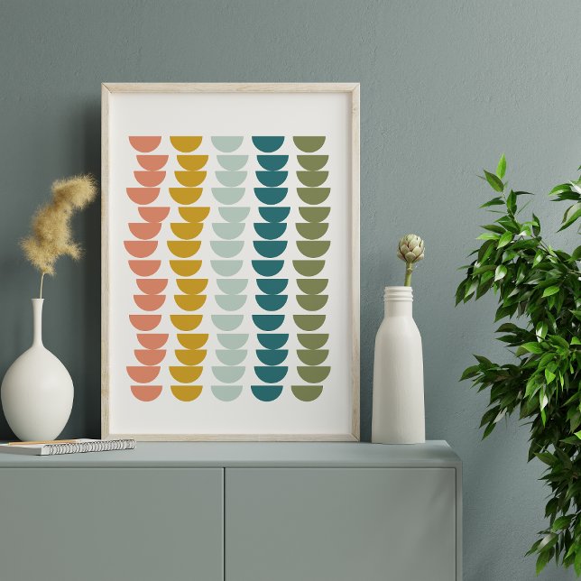 Modern Geometric Bowls Design in Earth Tones Poster (Creator Uploaded)
