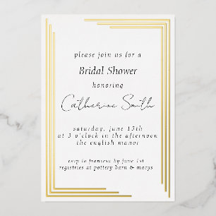 Modern Geometric Bridal Shower Foil Invitation
