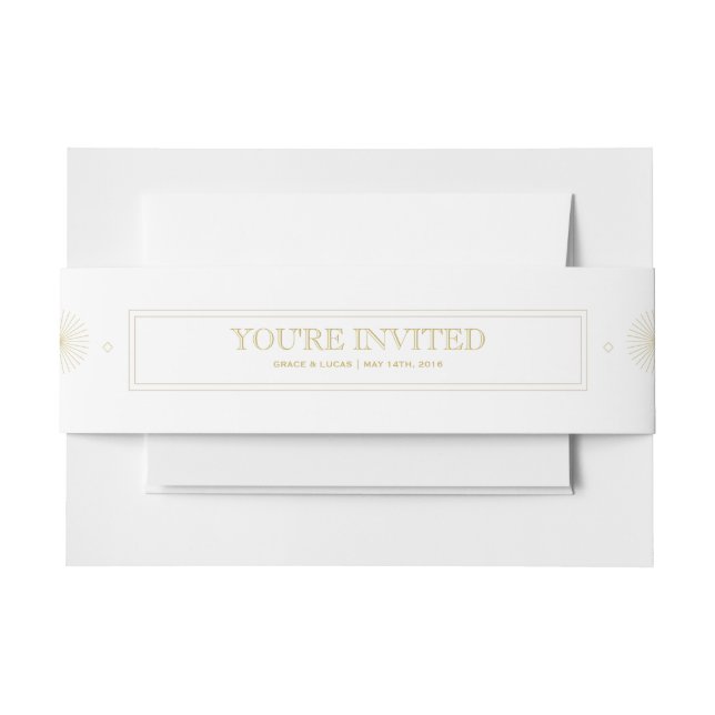 Modern Geometric Burst Belly Band Invitation Belly Band (Front Example)