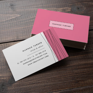 Modern Geometric Business Cards   Berry