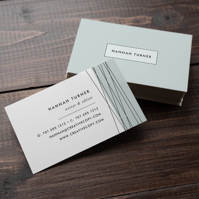 Modern Geometric Business Cards | Greyed Jade (Creator Uploaded)