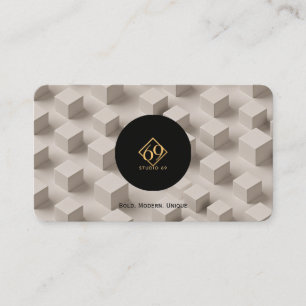Modern Geometric Calling Card with Custom Logo&QR