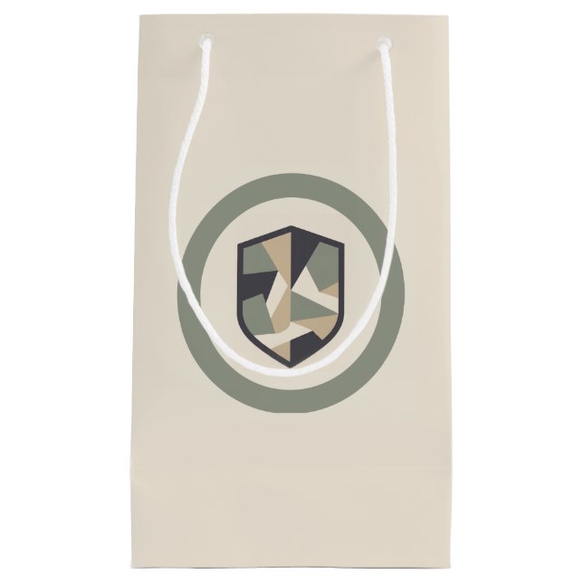 Modern Geometric Camo Military Small Gift Bag (Front)
