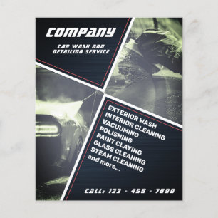 Modern geometric car wash and detail flyer