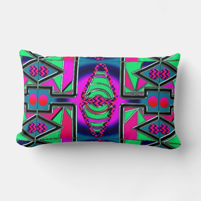 Modern Geometric Charm: Lumbar Cushion (Front)