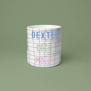 Modern Geometric Check Grid Green Simple Bowl