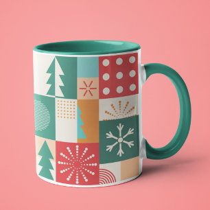 Modern Geometric Christmas Festive Holidays Mug