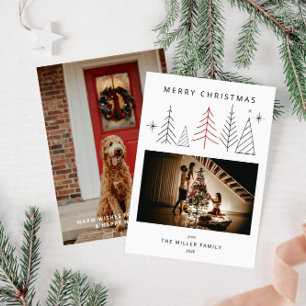 Modern Geometric Christmas Photo  Holiday Card