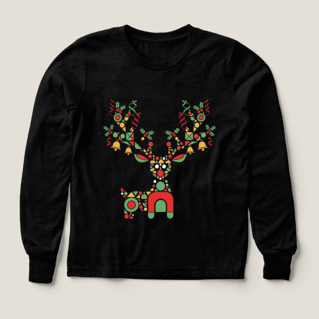 Modern Geometric Christmas Reindeer | Festive  (Design Front)