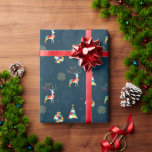 Modern Geometric Christmas Tree Reindeer Wrapping Paper<br><div class="desc">Modern Geometric Christmas Tree Reindeer Wrapping Paper Gift Wrap features a geometric holiday pattern of Christmas trees,  reindeer,  glitter balls and fireworks. Perfect for gift wrapping New Year,  Christmas and holiday gifts. Created by Evco Studio www.zazzle.com/store/evcostudio</div>
