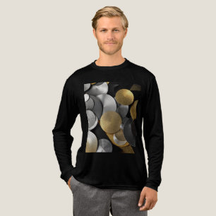 Modern Geometric Circles in Gold and Silver Tri-Blend Shirt