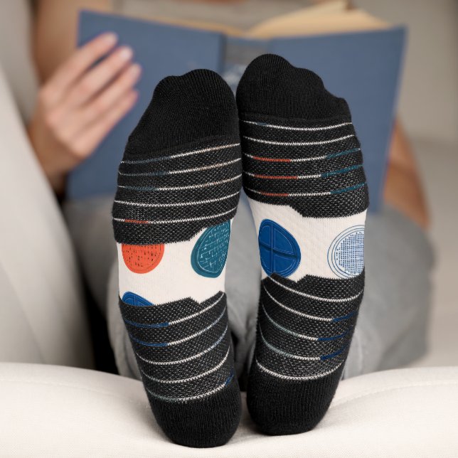 Modern Geometric Coin Pattern Socks (Bottom)
