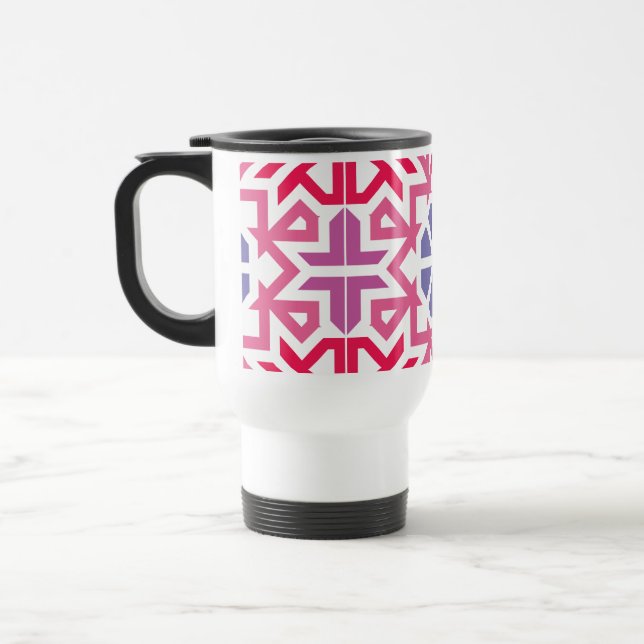 Modern Geometric colorful Boho Pattern Travel Mug (Left)