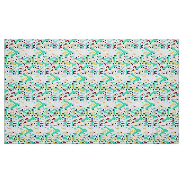 Modern Geometric Colour Block Grid Pattern Fabric (Fat Quarter)