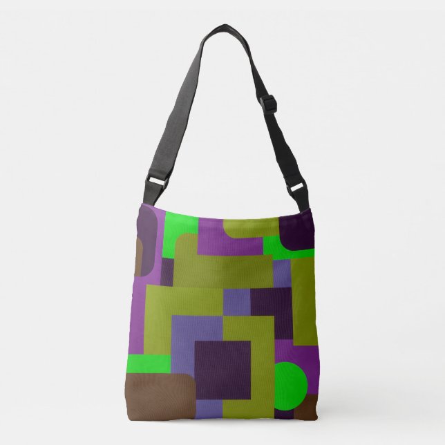 Modern Geometric Colour Block Pattern Tote Bag (Front)