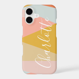 Modern Geometric Colour Block Personalised Coral
