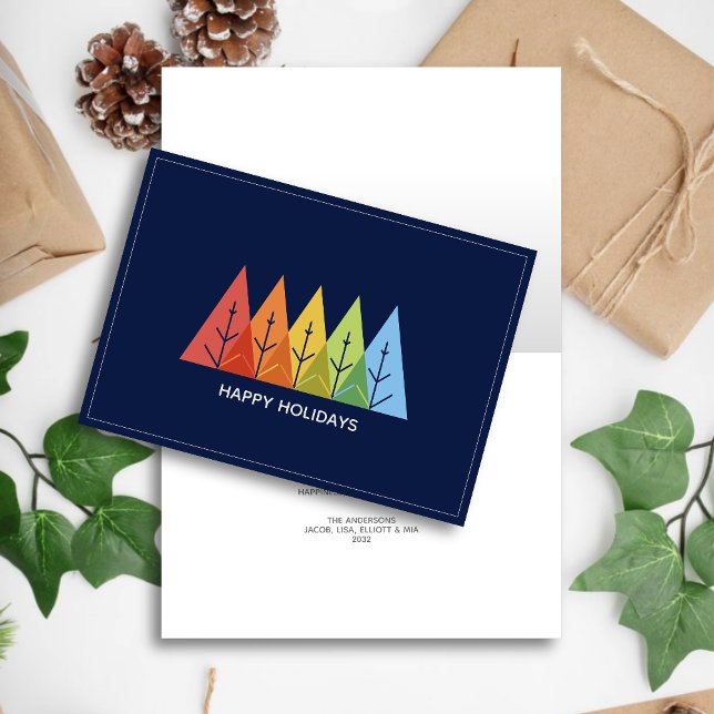 Modern Geometric Colour Overlapping Christmas Holiday Card (Creator Uploaded)