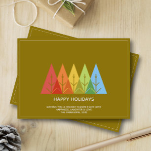 Modern Geometric Colour Overlapping Christmas Holiday Card