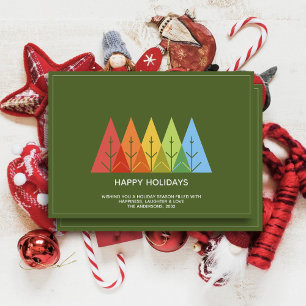 Modern Geometric Colour Overlapping Christmas Holiday Card