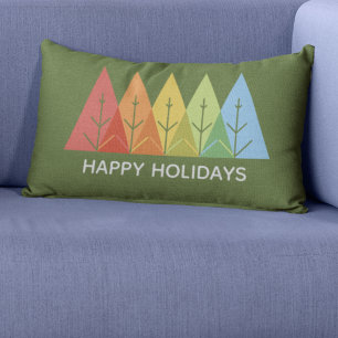 Modern Geometric Colour Overlapping Christmas Lumbar Cushion