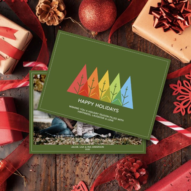 Modern Geometric Colour Overlapping Christmas Phot Holiday Card (Creator Uploaded)