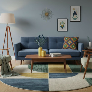 Modern geometric colourful block pattern  cushion