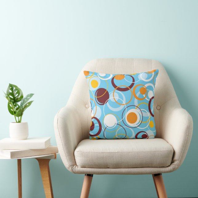 Modern Geometric Colourful Circles Shape Pattern Cushion (Chair)
