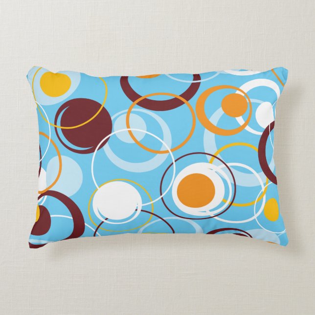 Modern Geometric Colourful Circles Shape Pattern Decorative Cushion (Front)
