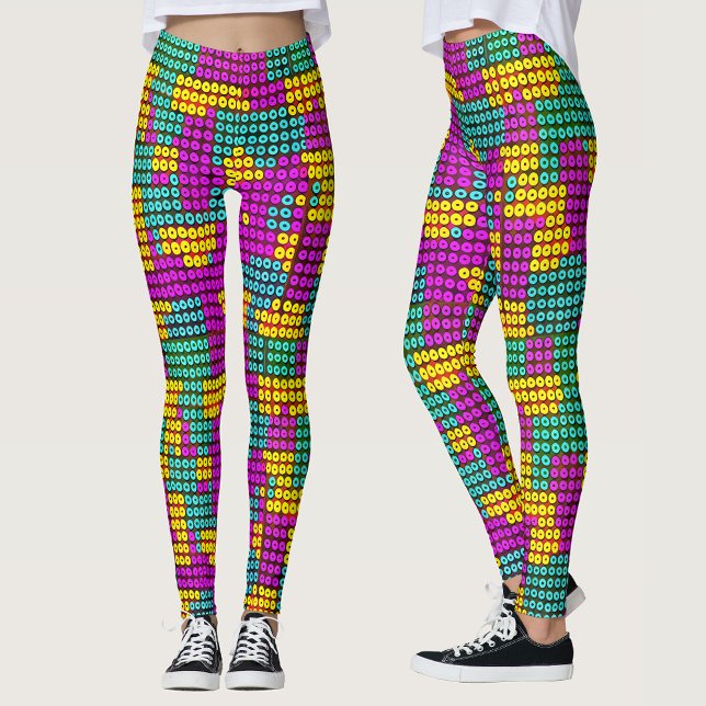 Modern Geometric Colourful Kids Toy Bricks Pattern Leggings (Creator Uploaded)